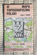 Wronki i okolice - wojskowa mapa topograficzna 1: 100 000 wyd. 1992