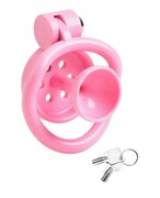 Mały różowy płaski pas cnoty Klatka na penisa flat Chastity + inverted plug