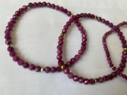 Zestaw komplet bransoletek kamień naturalny rubin 