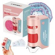 Mini Mikroskop Kieszonkowy 60x-120x Dla Dzieci Led