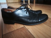 Czarne skórzane półbuty wizytowe chłopięce 36 Komunia