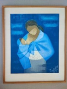 Louis Toffoli - Karmiąca - duża oryginalna litografia