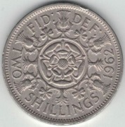 Wielka Brytania 2 szylingi two shillings (floren) 1962 28,4 mm - nr 1