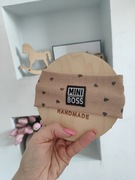 Opaska z prążka beż w serduszka 