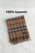Szal szalik kaszmirowy z kaszmiru w kratę damski męski unisex