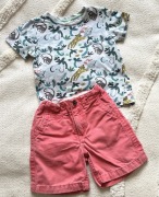 Zestaw szorty Gap + tshirt H&M rozm 92 