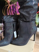 Czarne kozaki z połyskiem - Even & Odd