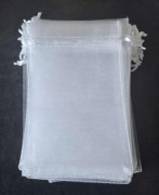 Woreczki z organzy białe 20 szt,  r. 10x15