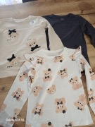 Bluzki na długi rękaw z misiami zestaw komplet  nowe 104