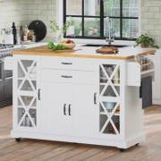 Wózek kuchenny ze składanym blatem - mobilna wyspa kuchenna