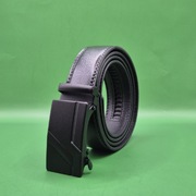 Pasek ze skóry do spodni eleganckich i jeansów czarny  automat  130 cm