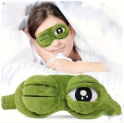 Miękka maseczka opaska do spania Zielona Żabka 