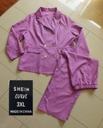 Shein ładny liliowy komplecik spodnium r.48
