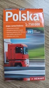 Mapa laminowana Polska 1:750000 2018/2019 Stan bardzo dobry 