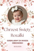Podziękowanie foto dla gości CHRZEST magnes foto ze zdjęciem na lodówkę