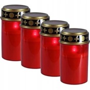 ZNICZ WKŁAD LED ELEKTRYCZNY RUCHOMY PŁOMIEŃ 4 szt. NA GRÓB POCHÓWEK