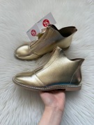 Złote botki saszki skóra 38 santorio 