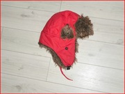 czapka uszatka pilotka 100% FUTRO KRÓLIKA ocieplana 59 60 L XL