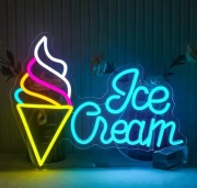 Neon LED lody Ice cream lodziarnia szyld reklama