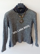 Sweter sweterek czarny melanż sznuriwany y2k