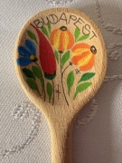 Drewniana łyżka ludowa Budapeszt ręcznie malowana handmade Węgry bukowa