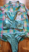 Bikini miętowe rozm s plus zestaw ubrań 