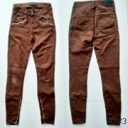 Spodnie brązowe jeansy z suwakami Gina tricot S/36