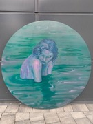 Obraz olejny, okrągły