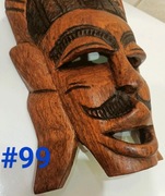 drewniana maska afryka afrykanska mahoń totem oryginał piękna design #99