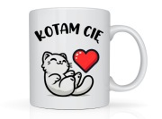 Kubek z nadrukiem kota dla KOCIARY na prezent na urodziny zabawny