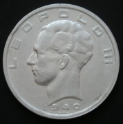 Belgia 50 franków 1940 - król Leopold III - srebro