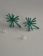 Kolczyki kleks abstrakcyjne nietuzinkowe zielone na sztyfty