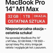 MacBook Pro M1 Max 32GB/1TB – potwór do pracy i montażu!