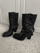 Botki skórzane kowbojki biker Miu Miu 39 jak nowe