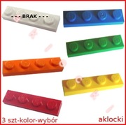 LEGO 3710 PŁYTKA 1x4 czerwony niebieski pomarańczowy zielony żółty - 3 szt