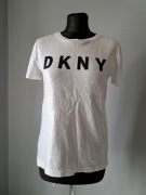 DKNY koszulka xs/34 biała cekiny t-shirt