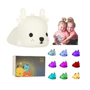 LAMPKA NOCNA DLA DZIECI JELEŃ JELONEK LED SILIKONOWA PRZENOŚNA 9 KOLORÓW