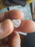 now zawieszka do bransoletki złote serce wysadzane cyrkoniami szer 1,2 cm