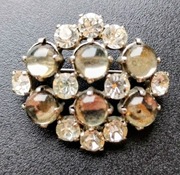 LICYTACJA BROSZKA Kamienie naturalne 10 SZLIF DIAMENTU-BRYLANTU Srebrna 