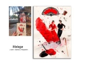 Obraz ręcznie malowany Malaga Hiszpania +rama