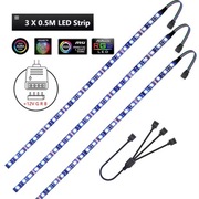 LED RGB 12V 4pin 30cm, 3x oświetlenie dla płyt głównych komputerów stacjona