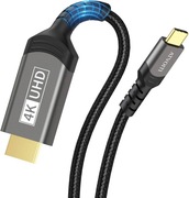 Kabel USB C do HDMI do biura domowego, kabel pleciony USB C do 4K@60Hz