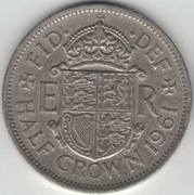 Wielka Brytania 1/2 Half crown pół korony 1961 - 32,3 mm - nr 1