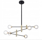 Lampa wisząca na 6 żarówek z pudełkiem złoty