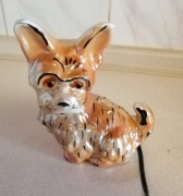 Lampa porcelanowa piesek PRL