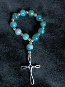 Dziesiątka różańca z naturalnego apatu  – ręcznie wykonana