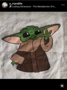 Baby Yoda (Grogu) haft krzyżykowy