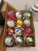 Stare szklane bombki choinkowe z okresu PRL mix