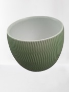 OSŁONKA NA DONICZKĘ DONICZKA ZIELONA CERAMICZNA SZKLIWIONA OWALNA