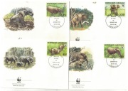02-FDC-KT12-Rep.Gabon, WWF, Słonie, 1988r